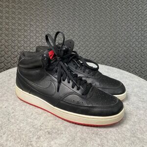 Nike‎ Court Vision Mid US Mens Size 10.5 Black Leather Red White CD5466-005